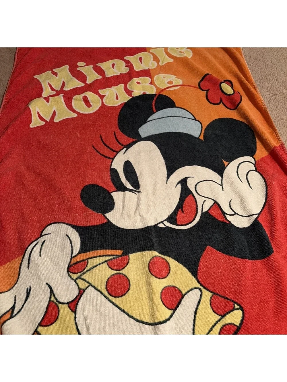 Vintage Disney Minnie Mouse Beach Towel Franco Manufacturing Made Taiwan 30